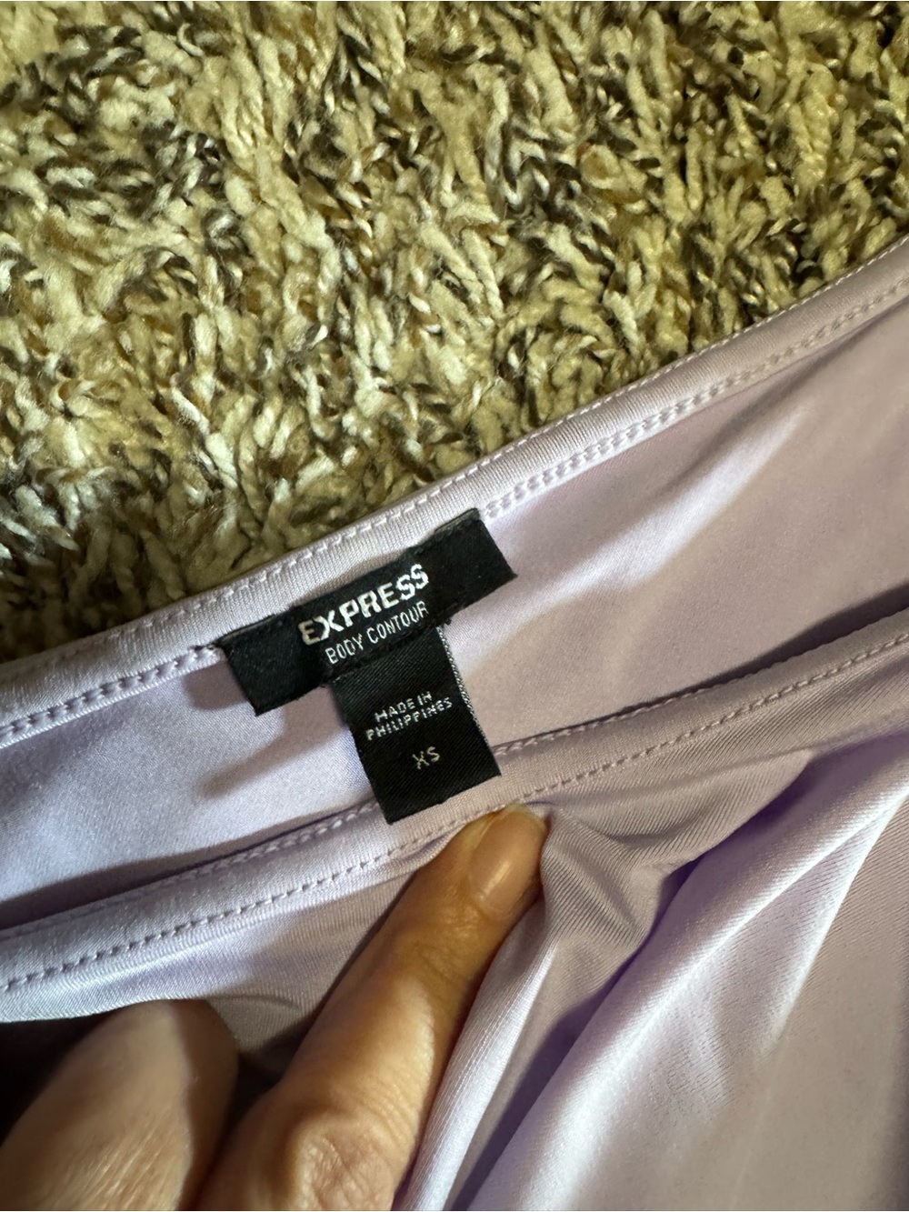Express One-Shoulder Ruffle Top in Light Lavender - Picture 2 of 3